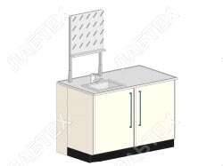 Стол мойка ЛАБТЕХ ПроМо-1А левая двухдверная с сушилкой, 1200*900*900