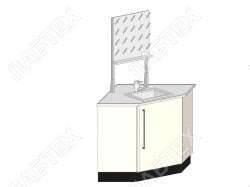 Стол мойка ЛАБТЕХ ПроМо-5К однодверная для внешних угловых переходов, 900*900*900