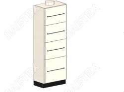 Шкаф для хранения ЛАБТЕХ Профи-8 лабораторный с 4-мя выдвижными ящиками, патрубком, 600*500*1900