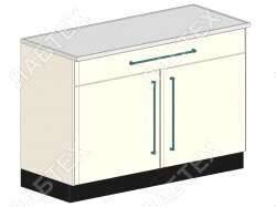 Стол тумба лабораторный ЛАБТЕХ ПроСт-33ДК двухдверный с ящиком, 1200*650*900