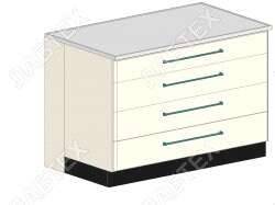 Стол тумба лабораторный ЛАБТЕХ ПроСт-42ДК с 4-мя ящиками, 1200*900*900