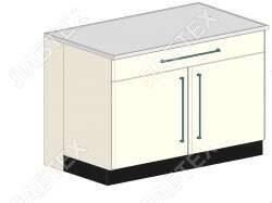 Стол тумба лабораторный ЛАБТЕХ ПроСт-43ДК двухдверный с ящиком, 1200*900*900