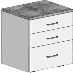 Тумба подкатная ЛАБТЕХ-ТП-20-Л с 3 ящиками, 460*500*550